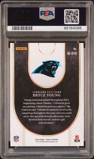 2023 Panini Select Neon Icons #NIBYO Bryce Young PSA 9 (Rookie)