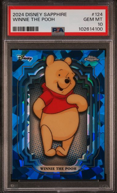 2024 Topps Chrome Disney Sapphire #124 Winnie the Pooh PSA 10