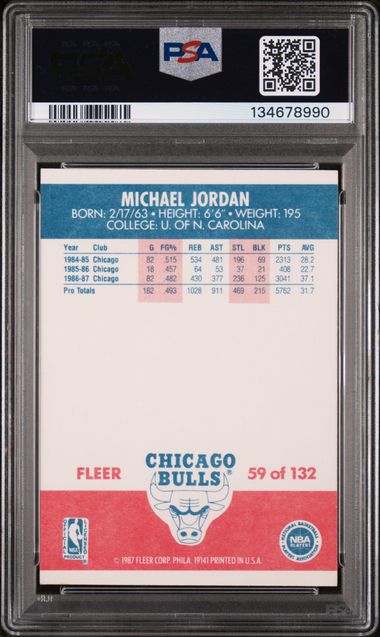 1987-88 Fleer #59 Michael Jordan PSA 7