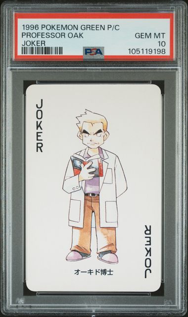 1996 Pokemon Green Playing Card Professor Oak- Joker PSA 10