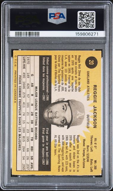 1971 O-Pee-Chee #20 Reggie Jackson PSA 3