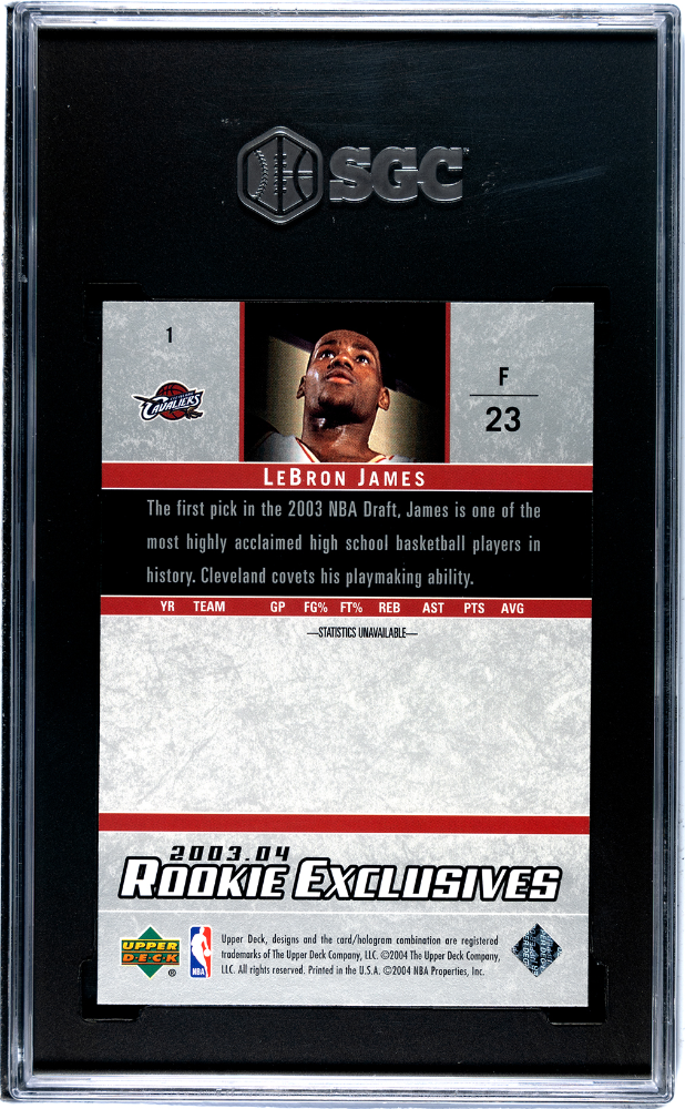 2003-04 Upper Deck Rookie Exclusives #1 Lebron James SGC 9.5 (Rookie)