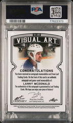 2021 Leaf Art of Hockey Visual Art Autograph Relic #VALMD Lanny McDonald #34/35 PSA 8 | Eastridge Sports Cards
