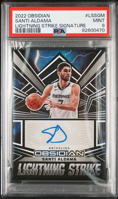 2022-23 Panini Obsidian Lightning Strike Signatures #LSSGM Santi Aldama #116/149 PSA 9 | Eastridge Sports Cards