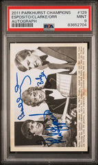 2011-12 Parkhurst Champions Autographs #129 Phil Esposito/Bobby Clarke/Bobby Orr PSA 9 | Eastridge Sports Cards
