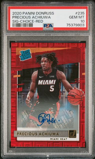 2020-21 Panini Donruss Signatures Red Choice #235 Precious Achiuwa #16/99 PSA 10 (Rookie)