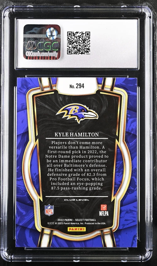 2022 Panini Select #294 Kyle Hamilton CGC 9 (Rookie)
