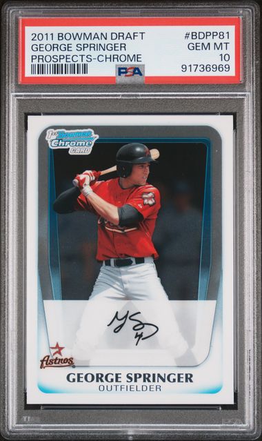 2011 Bowman Draft Chrome Prospects #BDPP81 George Springer PSA 10