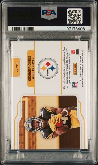 2022 Panini Absolute Material Autograph Jumbo #223 George Pickens #78/99 PSA 9 (Rookie)