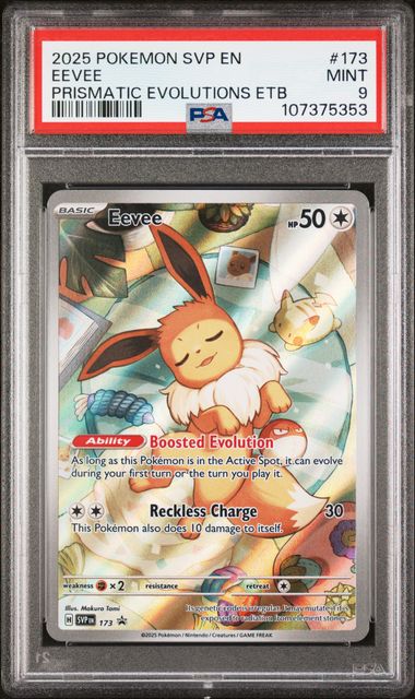 2025 Pokemon Prismatic Evolutions ETB Promo #173 Eevee PSA 9