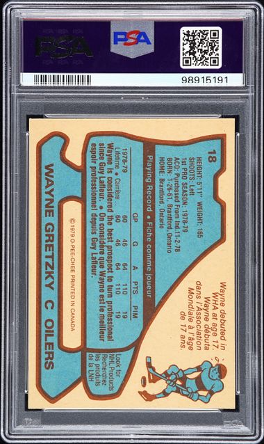 1979-80 O-Pee-Chee #18 Wayne Gretzky PSA 6 (Rookie)