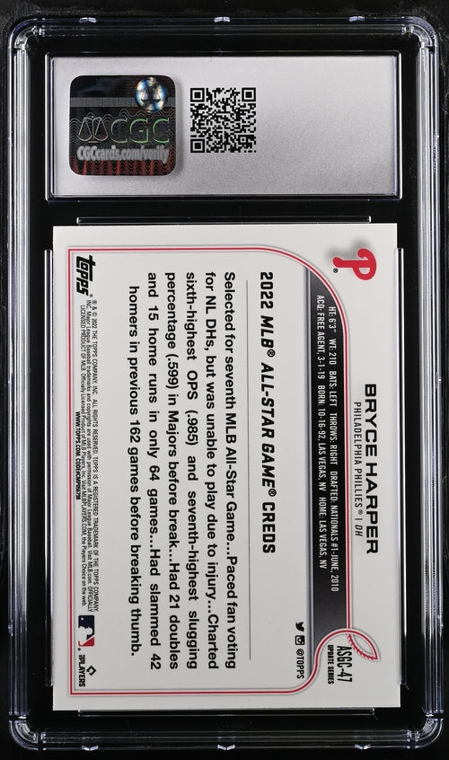 2022 Topps Chrome Update All-Star Game #ASGC-47 Bryce Harper CGC 8.5
