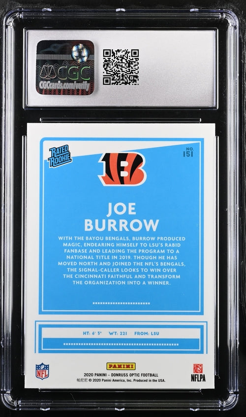 2020 Donruss Optic #151 Joe Burrow CGC 7.5 (Rookie)