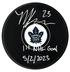 Matthew Knies Autographed Toronto Maple Leafs 1st Goal Inscribed Puck (COJO Sports)