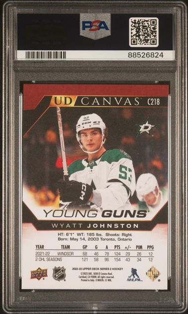 2022-23 Upper Deck Canvas #C218 Wyatt Johnston PSA 10 (Rookie)