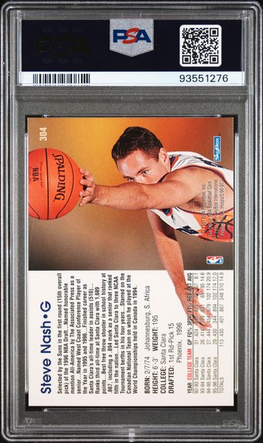 1996-97 Hoops #304 Steve Nash PSA 9 (Rookie) | Eastridge Sports Cards