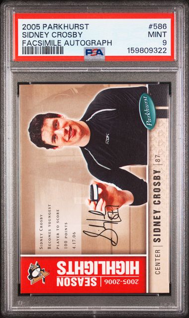 2005-06 Parkhurst Facsimile Autograph #586 Sidney Crosby PSA 9 (Rookie)