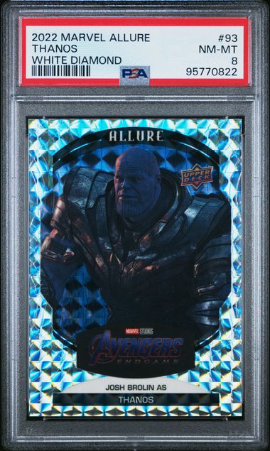 2022 Upper Deck Marvel Studios Allure White Diamond #93 Josh Brolin as Thanos #42/50 PSA 8 | Eastridge Sports Cards