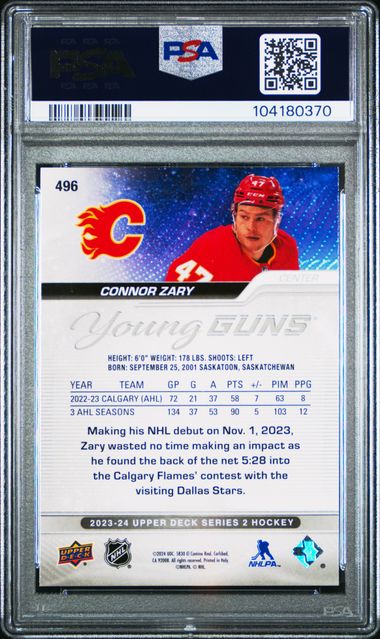 2023-24 Upper Deck #210 Connor Zary PSA 10 (Rookie)