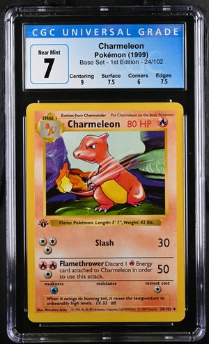 1999 Pokemon Base Set 1st Edition #24 Charmeleon CGC 7