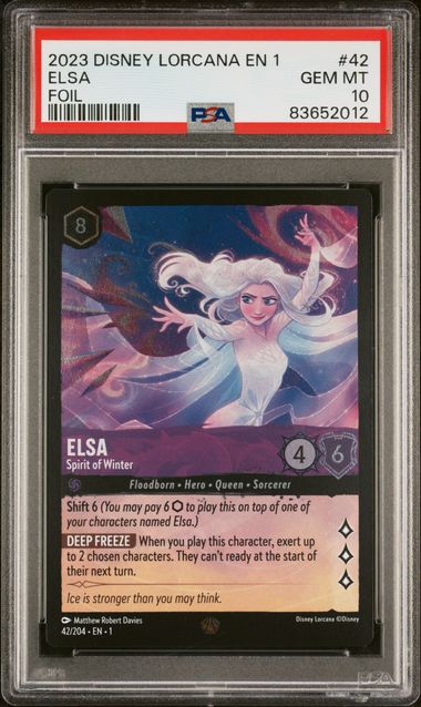 2023 Disney Lorcana The First Chapter #42 Elsa - Spirit of Winter (Foil) PSA 10
