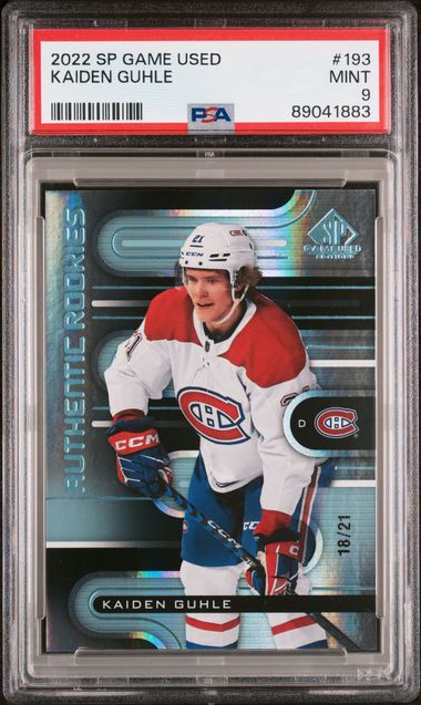 2022-23 SP Game Used #193 Kaiden Guhle #18/21 PSA 9 (Rookie)