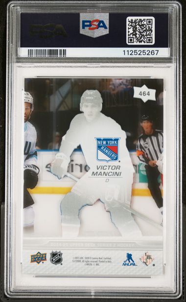 2024-25 Upper Deck Clear Cut #464 Victor Mancini PSA 9 (Rookie)