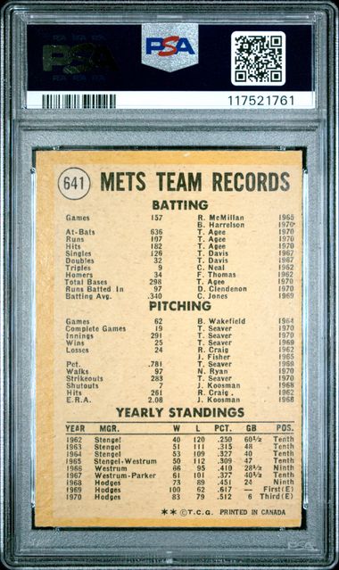 1971 O-Pee-Chee #641 Mets Team PSA 6