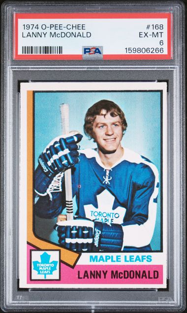 1974-75 O-Pee-Chee #168 Lanny McDonald PSA 6 (Rookie)