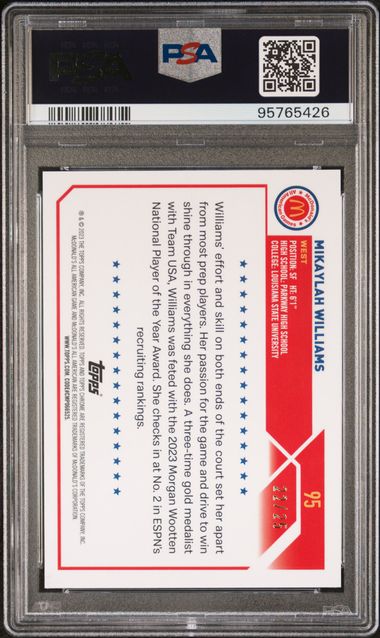 2023 Topps Chrome McDonald's All American Orange Basketball Refractor #95 Mikaylah Williams #22/25 PSA 9