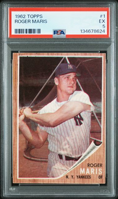 1962 Topps #1 Roger Maris PSA 5