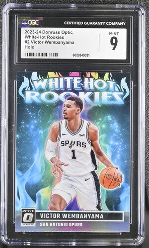 2023-24 Donruss Optic White-Hot Rookies Holo #2 Victor Wembanyama CGC 9 (Rookie)