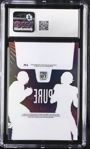 2023 Leaf Pro Set Pure Pure Pairings Autographs Platinum Spectrum Holo #PP-6 Carson Beck/Brock Bowers #2/4 CGC 9.5