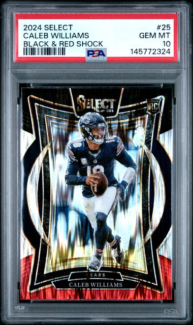 2024 Panini Select Black & Red Shock #25 Caleb Williams PSA 10 (Rookie)