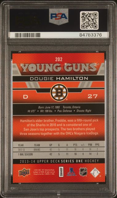 2013-14 Upper Deck #202 Dougie Hamilton PSA 9 (Rookie)