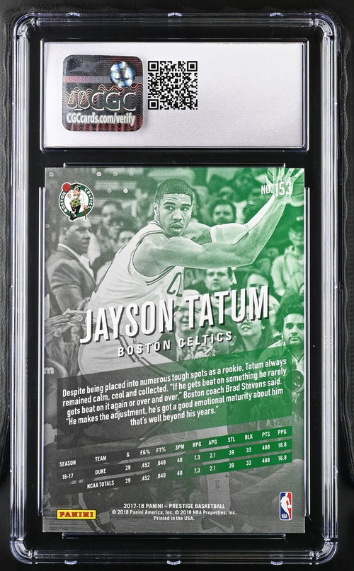 2017-18 Panini Prestige #153 Jayson Tatum CGC 9.5 (Rookie)