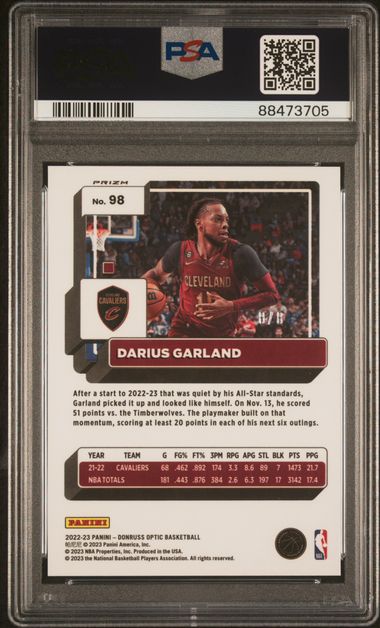 2022-23 Donruss Optic Lucky Envelopes #98 Darius Garland #8/8 PSA 10 | Eastridge Sports Cards