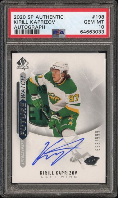 2020-21 SP Authentic #198 Kirill Kaprizov #653/999 PSA 10 (Rookie)