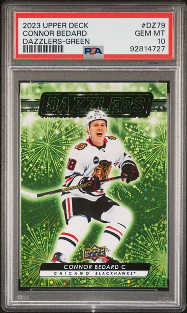 2023-24 Upper Deck Dazzlers Green #DZ79 Connor Bedard PSA 10 (Rookie)