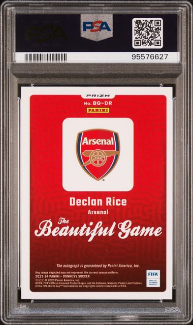 2023-24 Donruss FIFA Beautiful Game Autographs Pink Velocity #BGDR Declan Rice PSA 10 | Eastridge Sports Cards