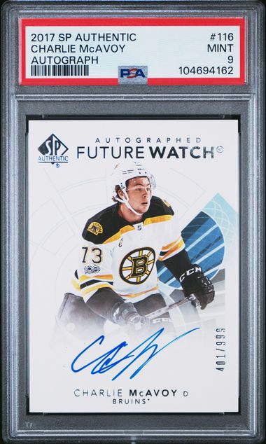 2017-18 SP Authentic #116 Charlie McAvoy #401/999 PSA 9 (Rookie)
