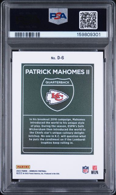 2023 Donruss Downtown! #D6 Patrick Mahomes II PSA 9