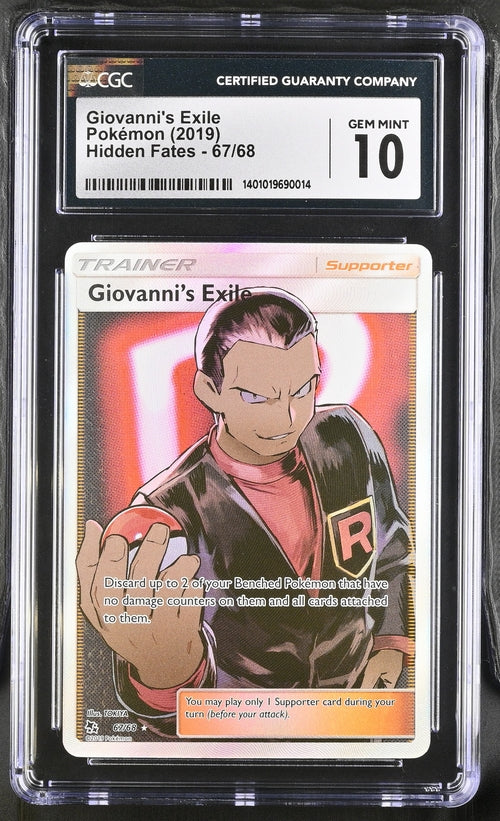 2019 Pokemon Hidden Fates #67 Giovanni's Exile- Full Art CGC 10