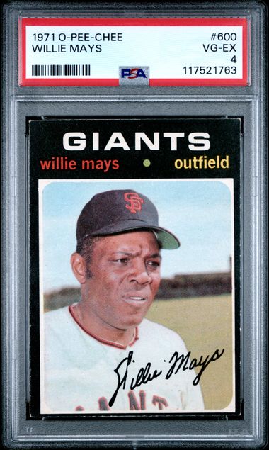 1971 O-Pee-Chee #600 Willie Mays PSA 4