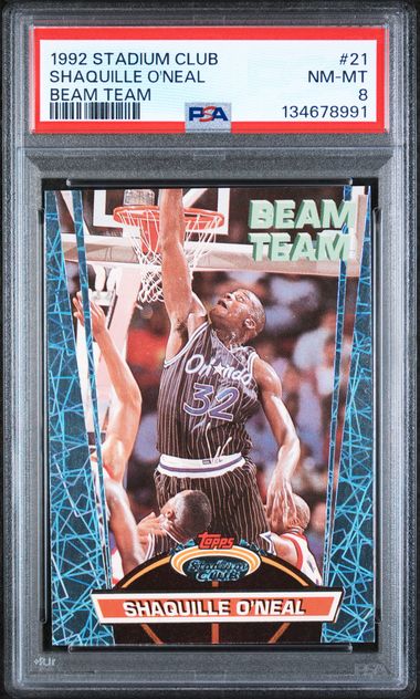 1992-93 Stadium Club Beam Team #21 Shaquille O'Neal PSA 8 (Rookie)