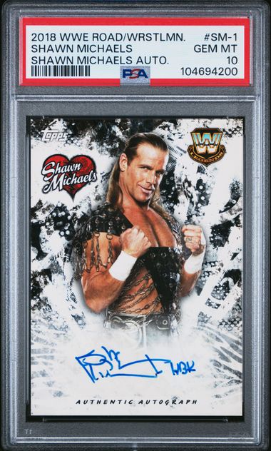 2018 Topps WWE Road to Wrestlemania Shawn Michael Auto #SM-1 Shawn Michaels #93/99 PSA 10