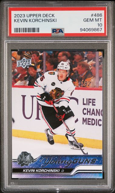 2023-24 Upper Deck #486 Kevin Korchinski PSA 10 (Rookie)