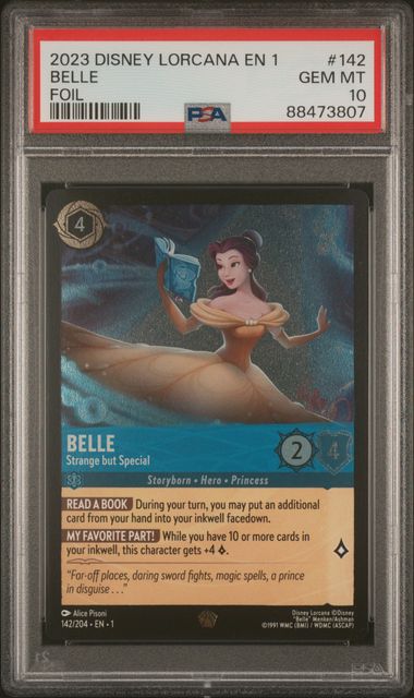 2023 Disney Lorcana The First Chapter #142 Belle - Strange But Special (Foil) PSA 10