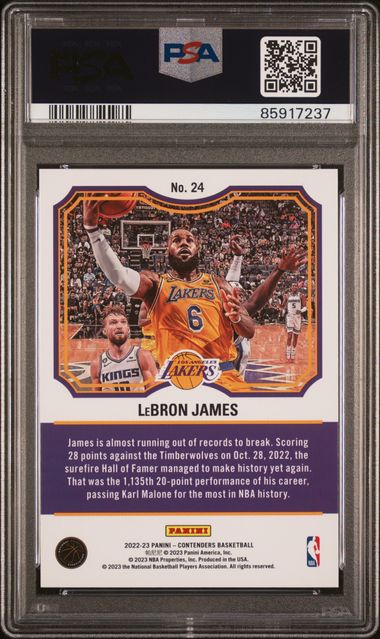2022-23 Panini Contenders Ticket to the Hall #24 LeBron James PSA 9