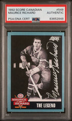 1992-93 Score Canadian #549 Maurice Richard Autographed PSA Authentic | Eastridge Sports Cards